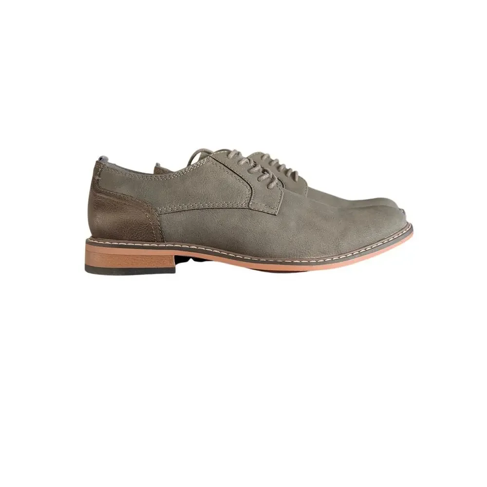 Madden Oxford M-Allou Mens 8 Grey Nubuck Lightweight Lace Up Dress‎ Shoes NWB